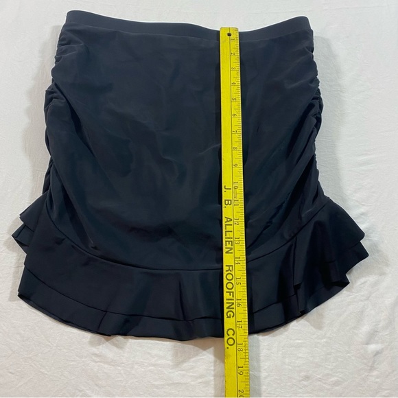 Swim Skirt Women’s Large High Waist Black Shirred sides Panty lined swimsuit - Picture 6 of 8